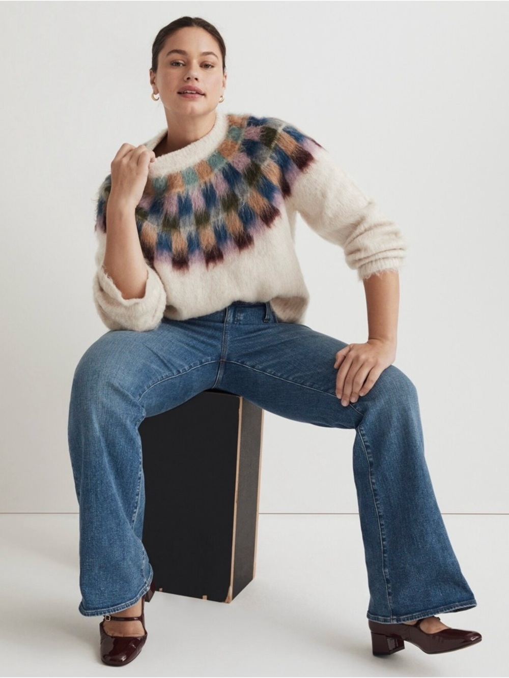 Madewell Brushed Checkerboard Sweater